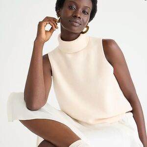 J Crew Cashmere mockneck sweater shell Womens Medium Heather Muslin